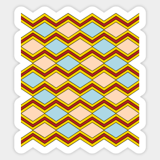 Zigzags and Diamonds Abstract Art Sticker